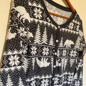 Old Navy One Piece Longjohn Pajamas Winter Wonderland Christmas